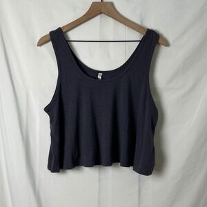 Fabletics Women's Oversized Cropped Tank Top Size M Gray Athletic Athleisure